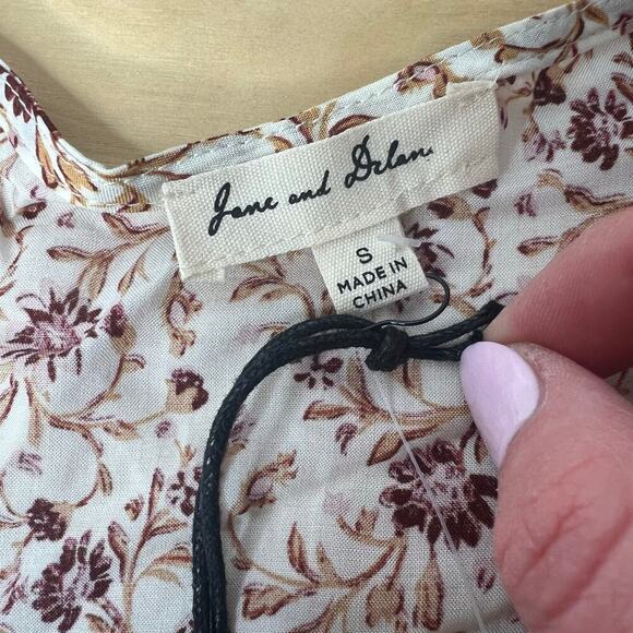 NWT Jane and Delancey Dress Size Small Long Sleeve V-Neck Boho Cottage Prairie - Picture 8 of 11